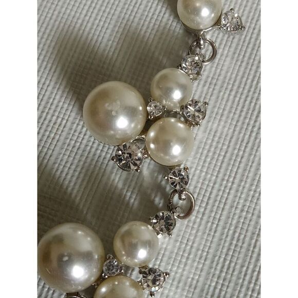 Paparazzi Toast to Perfection Rhinestone Encrusted & Faux Pearl Cluster Necklace - Picture 10 of 11